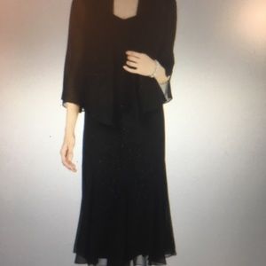 R & M Richards Beaded V-Neck 2 Piece Dress